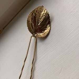 Anthropologie Gold Leaf Hair Pin
